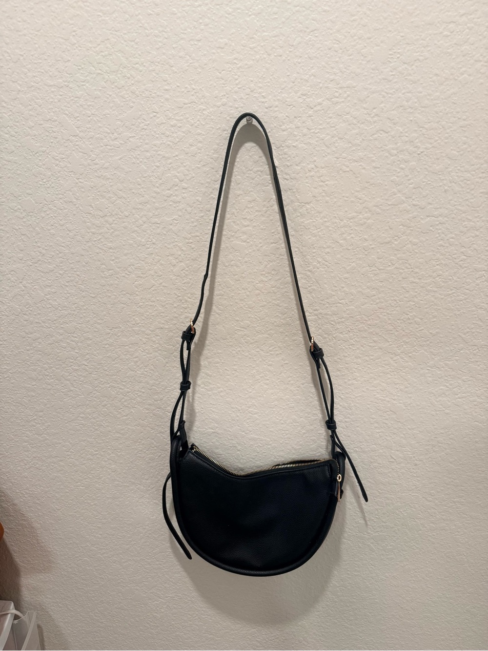 a new day Black Crescent Shoulder Bag